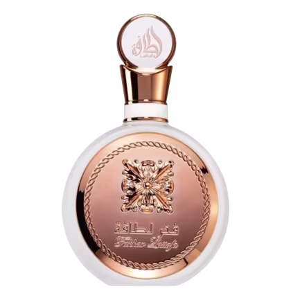 A imagem mostra o Perfume Importado Feminino Fakhar Rose de Lattafa.