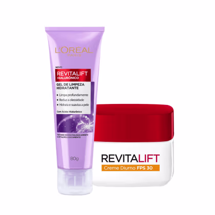 Imagem do produto Kit L'Oréal Paris Revitalift Gel De Limpeza e Anti-idade FPS 30 (2 Produtos)