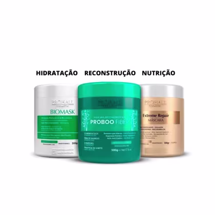 Imagem do produto Kit de Máscaras Prohall Biomask Proboo Fiber Extreme Repair