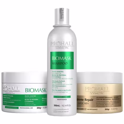 Imagem do produto Kit Biomask 300ml + Máscara Extreme Repair 300g Prohall