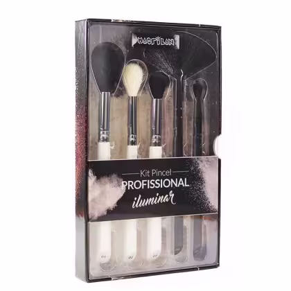 Kit Macrilan de Pincéis Profissionais para Iluminar WB900 com 5 Produtos