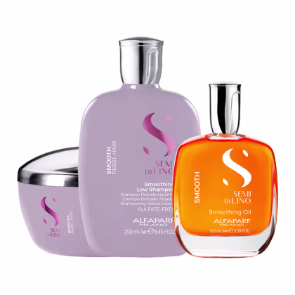 Imagem do produto Kit Alfaparf Semi Di Lino Smooth Rebel Hair Home Care (3 Produtos)