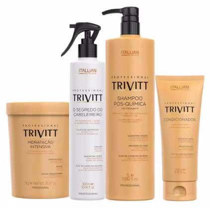 Kit Itallian Hairtech Trivitt Reconstrução Capilar Profisional com 4 Produtos
