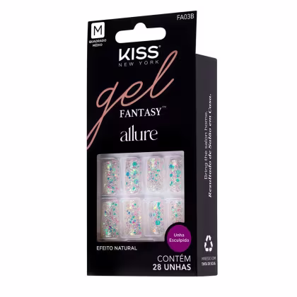 Imagem do produto Unha Decorada Quadrada Média Allure Fantasy Kiss New York