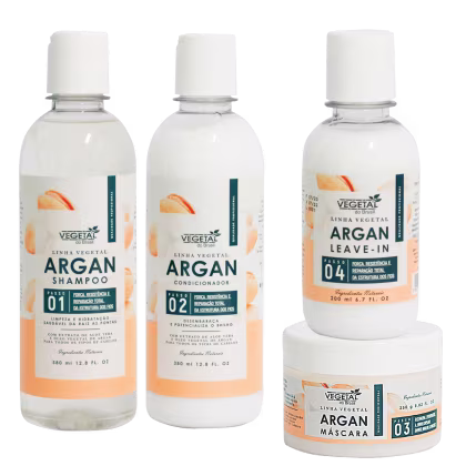 Kit Vegetal do Brasil Linha Vegetal Argan Quarteto, 4 produtos.