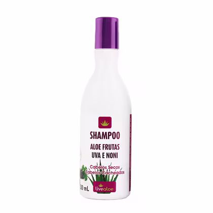 Shampoo Livealoe Aloe Frutas Uva e Noni de 300ml