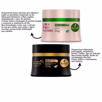 Imagem do produto Cronograma Haskell Máscaras Cavalo Forte +Ora Pro Nobis 300g