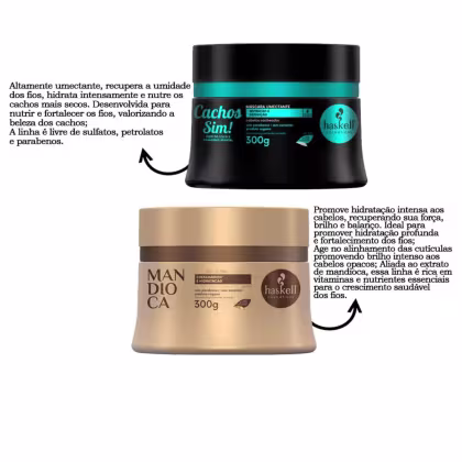 Imagem do produto Cronograma Haskell Máscaras Mandioca + Cachos Sim 300g