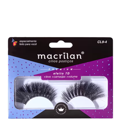 Cílios Postiços Macrilan CL9-4 Efeito 7D, 1 produto.