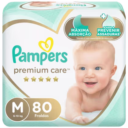 Imagem do produto Fralda Pampers Premium Care Jumbo M 80 Unidades
