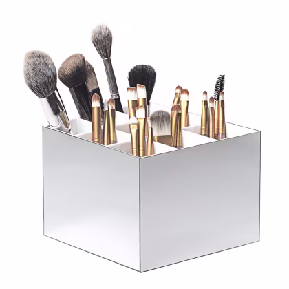 Imagem do produto Acrílico Store Prata/Branco com 9 Divisórias - Porta Pincel