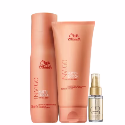 Kit Wella Nutri Enrich Shampooo e Condicionador e Oil Reflections 30ml