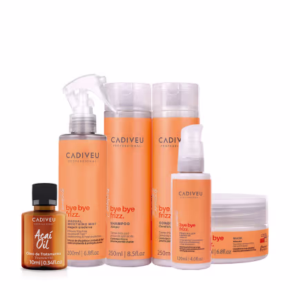 Imagem do produto Kit Cadiveu Professional Bye Bye Frizz Completo e Oléo Açai 10ml (6 produtos)
