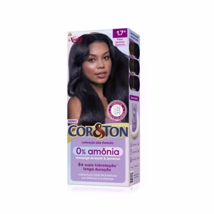 Imagem do produto Tintura Cor&Ton Niely 0% Amônia 1.7 Preto Azulado