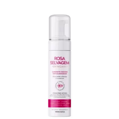 Sabonete Mousse Facial de Rosa Selvagem.