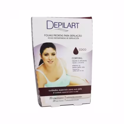 Imagem do produto Folhas Prontas Para Depilação Corporal Depilart Coco 10Fls