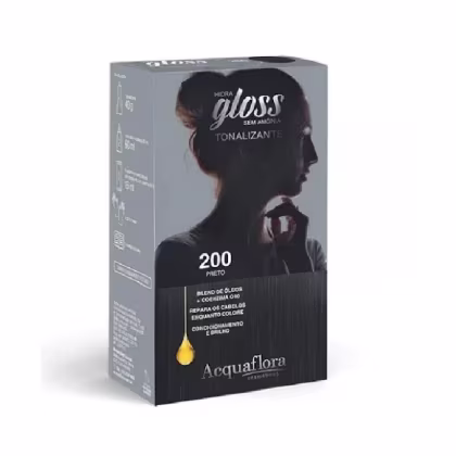 Imagem do produto Kit Acquaflora Hidra Gloss 200 Preto - Tonalizante (4 Produtos)