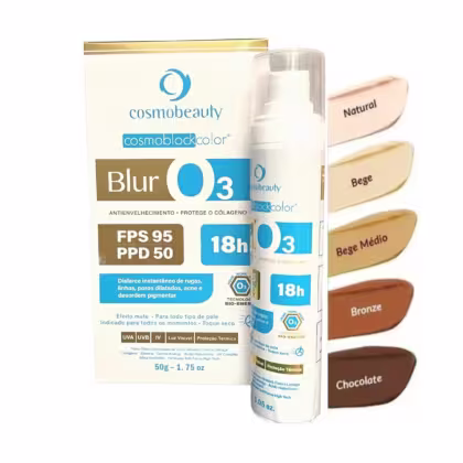 Imagem do produto Cosmobeauty Blur O3 Cosmoblock 18h FPS 95 Efeito Mate - 50g - Natural