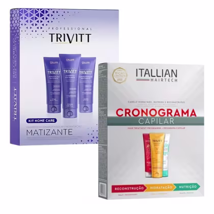 Imagem do produto Kit Trivitt Home Care Matizante + Cronograma Capilar (6 Itens)
