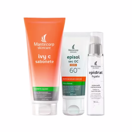 Imagem do produto Kit Facial Mantecorp - Protetor Solar FPS60 Médio e Sabonete Líquido e Gel Hidratante