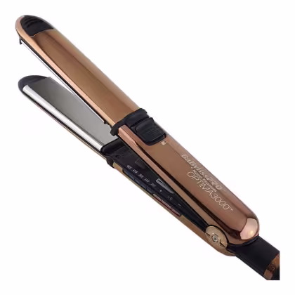 Prancha de Cabelos Nano Titanium Optima 3000 Rose Gold, da marca Babyliss Pro.