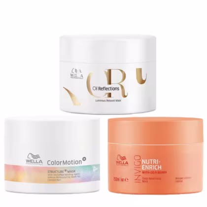 Três máscaras de tratamento, cada uma com 150ml.