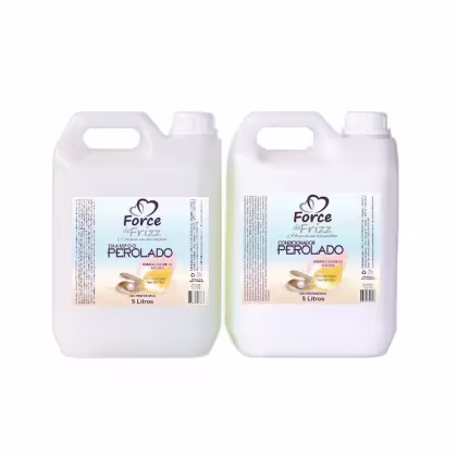 Imagem do produto Kit Profissional Hidratante Capilar Shampoo e Condicionador Perolado Force de Frizz Galão 5 Litros