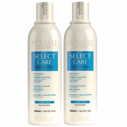 Imagem do produto Prohall Shampoo e Condicionador Select Care Home Care Pós Química 300ml Hidratação Profunda e Brilho Intenso para Todos Tipos de Cabelo