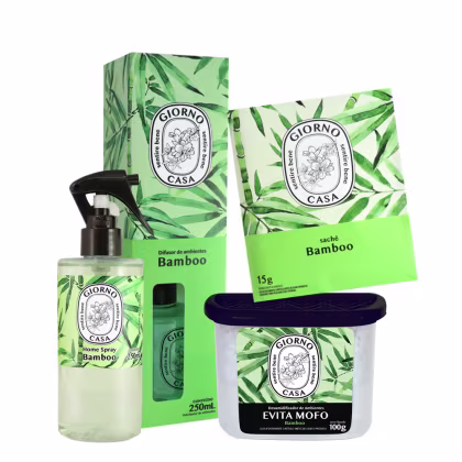 Imagem do produto Kit Giorno Casa Sentire Bene Bamboo Difusor Sachê Home Spray e Desumidificador (4 produtos)