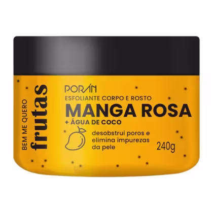 Imagem do produto Porán Bem Me Quero Frutas Manga Rosa + Água de Coco - Esfoliante Multifuncional 240g