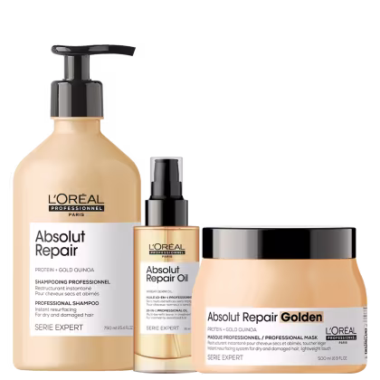 Imagem do produto Kit L'Oréal Professionnel Absolut Repair Gold Quinoa + Protein Golden Lightweight Triplo (3 produtos)