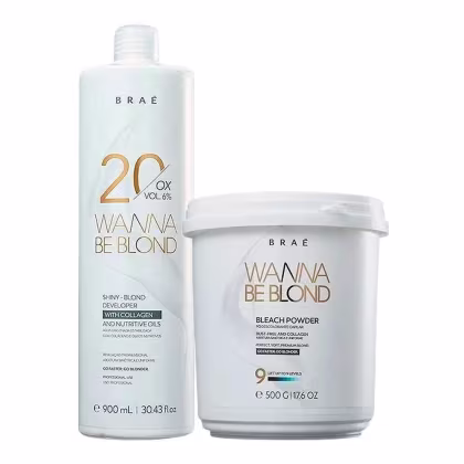 Imagem do produto Braé Wanna Be Blond Kit Pó Descolorante 500g + Oxidante 20 Vol. 900ml