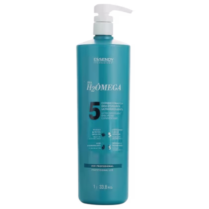 Condicionador da série H2Omega da marca Essendy. Se trata de um condicionador ultra-emoliente. O frasco possui um dispensador na parte superior.