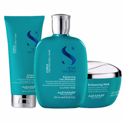 Imagem do produto Kit Alfaparf Semi Di Lino Curls Enhancing Trio (3 Produtos)