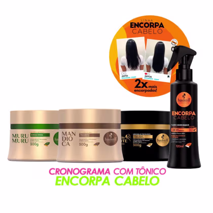Imagem do produto Kit Haskell Cronograma Cabelos Secos 300g + Tônico Encorpa