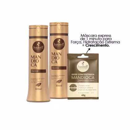 Imagem do produto Kit Haskell Mandioca Shampoo + Condicionador 300ml +Dose 40g