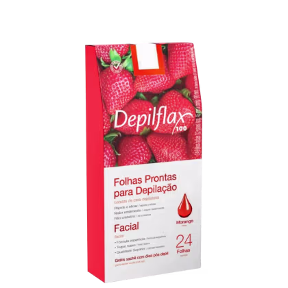 Imagem do produto Depilflax Morango - Folhas Prontas para Depilação Facial (24 Unidades)