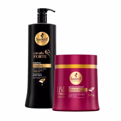 Imagem do produto Kit Shampoo Haskell Cavalo Forte 1L +Máscara Liso Força 500g