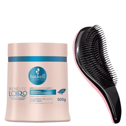 Imagem do produto Kit Haskell Bendito Loiro Máscara Capilar + Escova Mágica Ergonômica (2 Produtos)