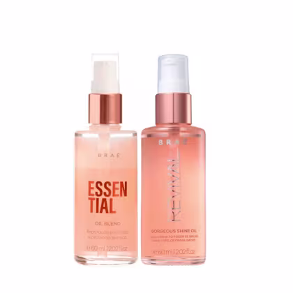 Kit Braé Revival Gorgeous Shine + Essential Oil Blend, 2 produtos.