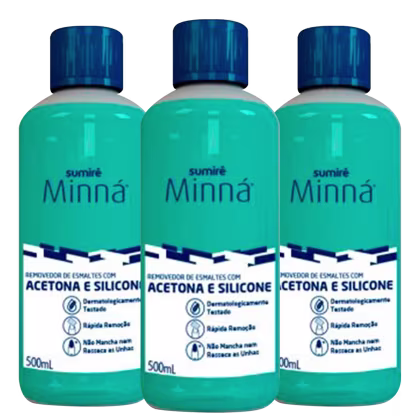 Imagem do produto Kit Minná Acetona e Silicone Profissional (3 Unidades)