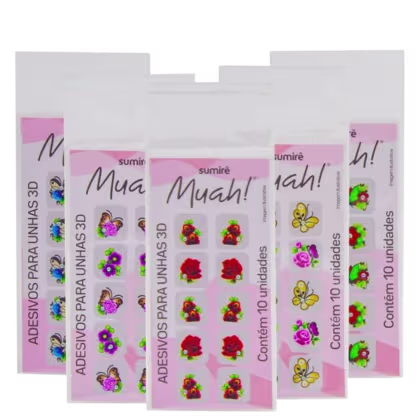 Imagem do produto Kit Muah! Adesivos de Unha (5 Cartelas)