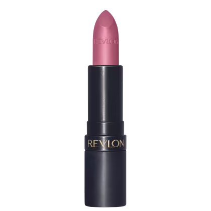 Batom em bala com embalagem toda preta e "Revlon" escrito em dourado.