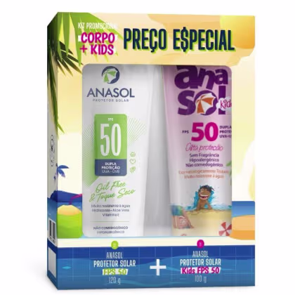 Imagem do produto Kit Anasol ( Protetor Solar FPS 50 120g + Protetor Solar Kids FPS 50 100g )