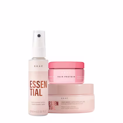 Imagem do produto Kit Braé Hair Proteín Essential Hair Spray Mini e Máscara (3 produtos)