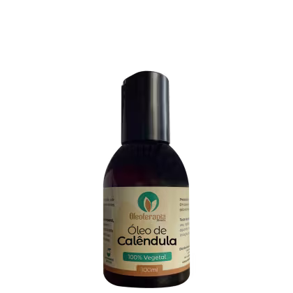 A imagem mostra o Óleo de Calêndula da marca Oleoterapia Brasil, de 100ml.