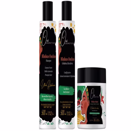 Imagem do produto Oxê Cosmetics Minhas Ondas Shampoo e Gelatina Ativadora e Modelador de Cachos
