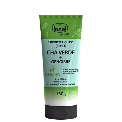 Imagem do produto Sabonete Líquido Ideal Rosto e Corpo Detox Chá Verde e Gengibre 150ml