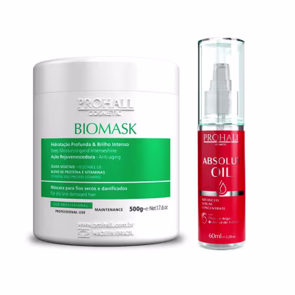 Imagem do produto Máscara Biomask Prohall 500g + Sérum Reparador Absolut Oil