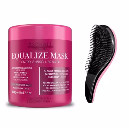 Imagem do produto Máscara Equalize Mask Prohall 500g + Escova Desembaraçadora